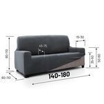 REGAL MILLS EASYSTRETCH VELVET DARK GREY  2 Seater Sofa Cover