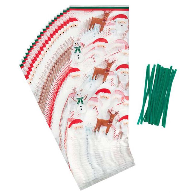Wilton 20 Xmas Theme Cellophane Bags