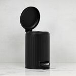 PIFCO RIBBED 3L BLACK Bathroom Bin