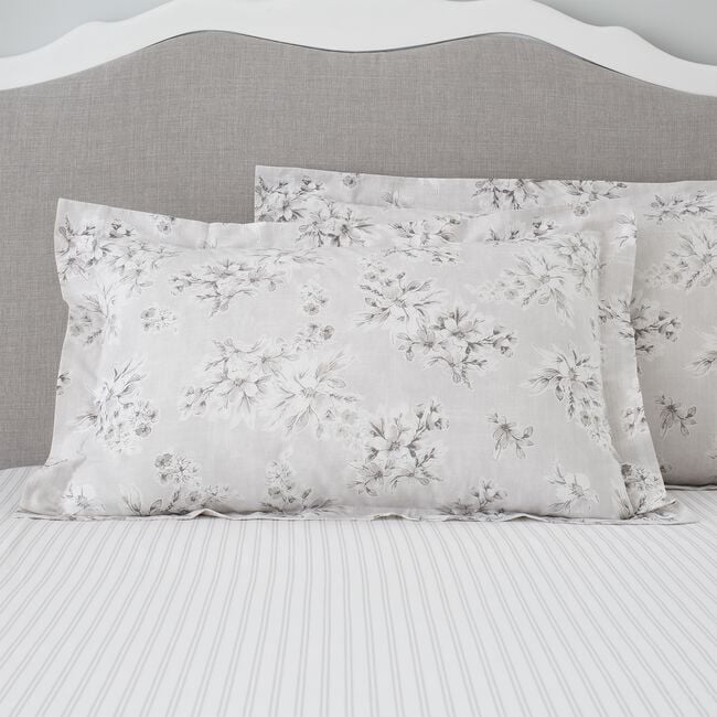 Lorraine Oxford Pillowcase Pair - Grey