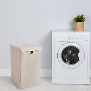 Tweed Beige Foldable Laundry Hamper
