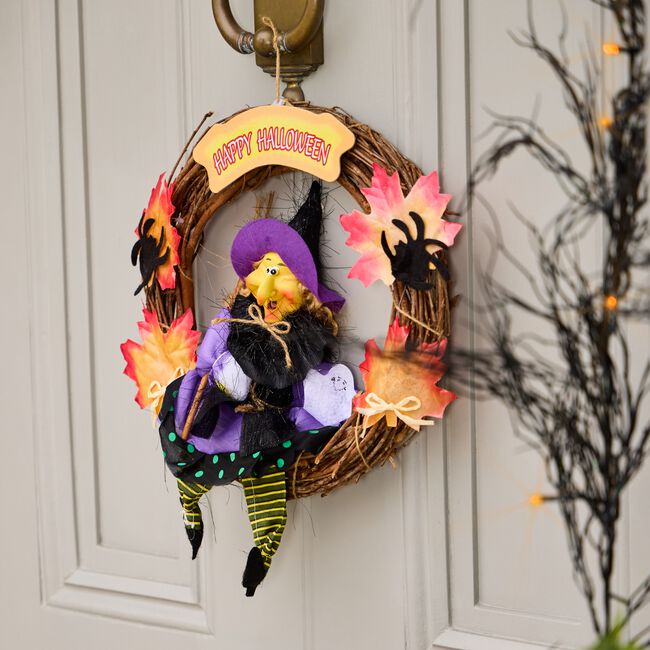 Halloween 41cm Witch Wreath