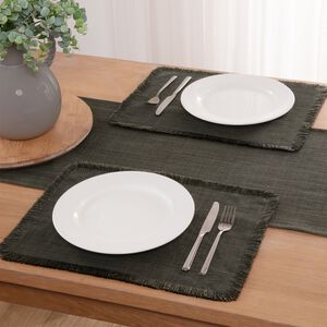 WOVEN WATERPROOF Grey 4Pk Placemats