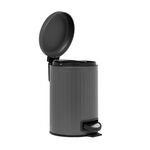 PIFCO RIBBED 3L CHARCOAL Bathroom Bin