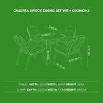 Caserta 5 Piece Dining Set With Cushions