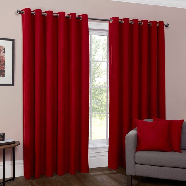 BLACKOUT & THERMAL CORDUROY RED 66x54 Curtain