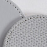 Reversible Round Herringbone Coasters Grey 4 Pk