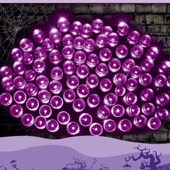 100 Purple Halloween String Lights 
