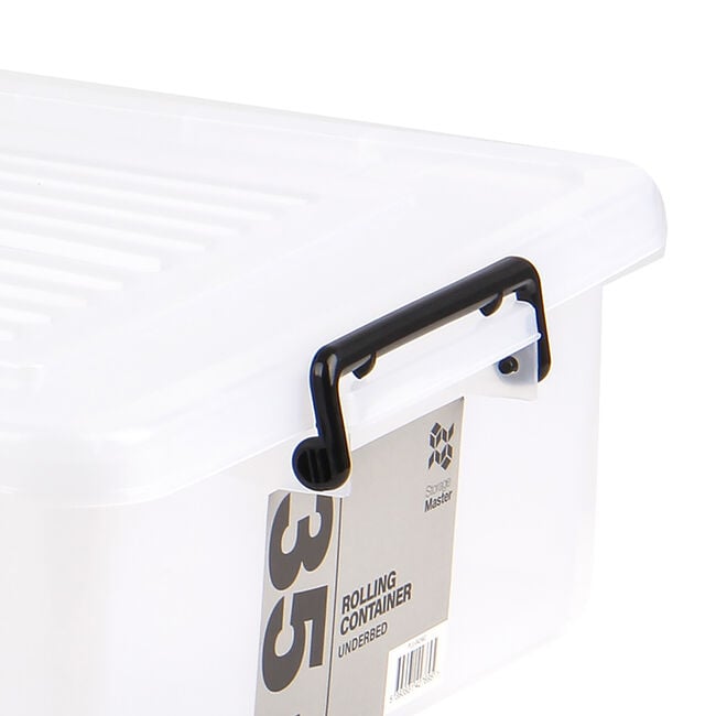 35L Rolling Under-Bed Storage Box w/Lid Clear