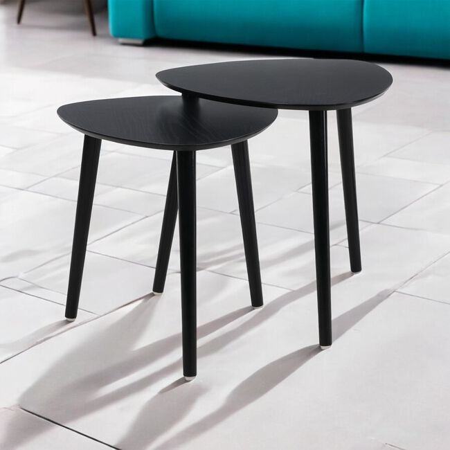 Set of 2 Black Side Tables