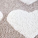 Hearts Tufted Bath Mat 50cm x 80cm - Grey