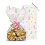 Easter Eggs & Bunnies Cello Bags & Twist Ties 20pk