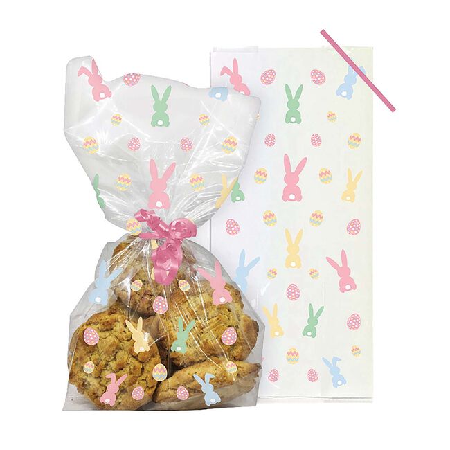 Easter Eggs & Bunnies Cello Bags & Twist Ties 20pk
