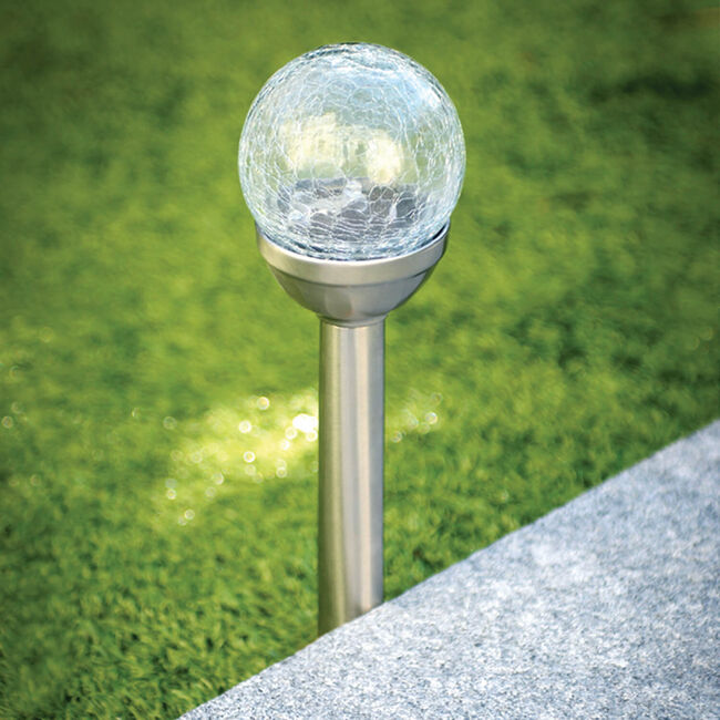 Crackle Ball Post Solar Light