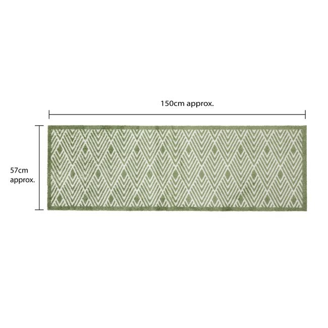 JVL Geo Green Mega Runner 57cm x 150cm