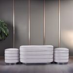 Oval Velvet Ottoman - Large