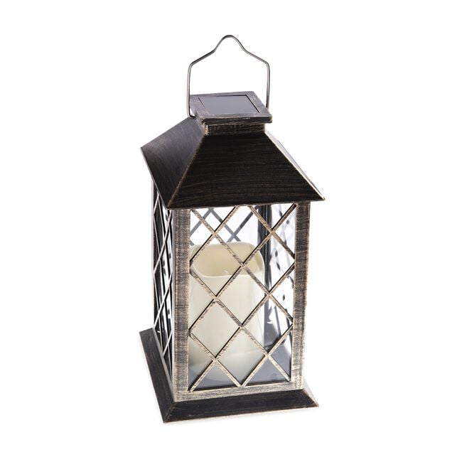 Flickering Warm White Solar LED Candle Lantern