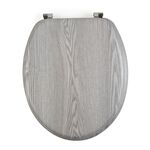 BELDRAY GREY WOOD Effect Toilet Seat