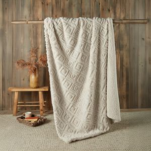 FUSION GEO FLEECE NATURAL 130x180cm Throw