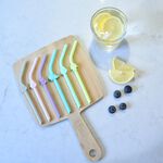 Melii 6 Silicone Animal Straws with Cleaning Brush