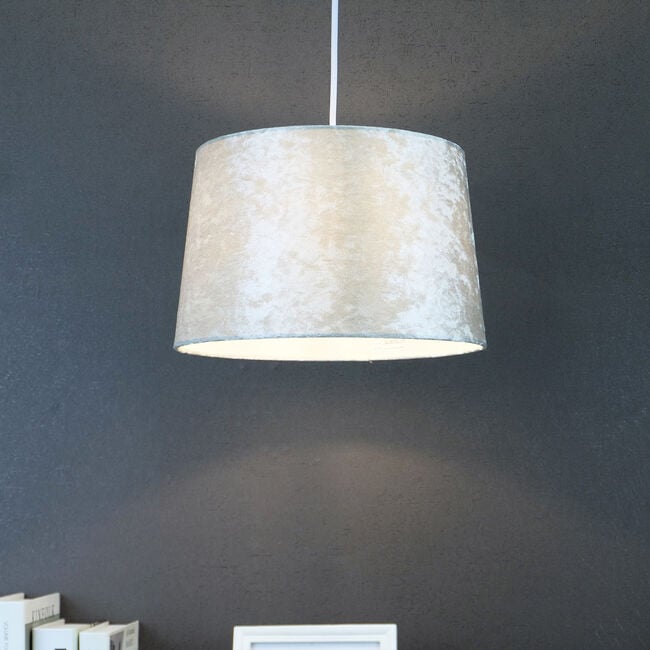 Crushed Silver Light & Lamp Shade