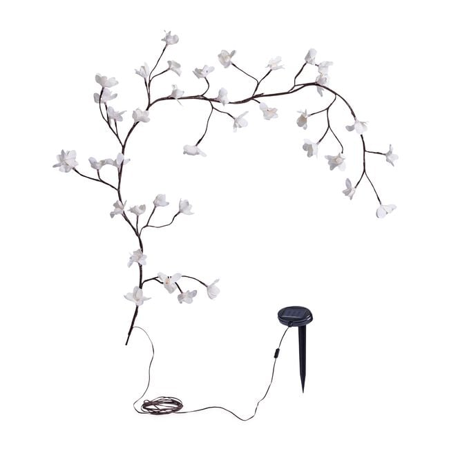 White Magnolia Branch Solar Light