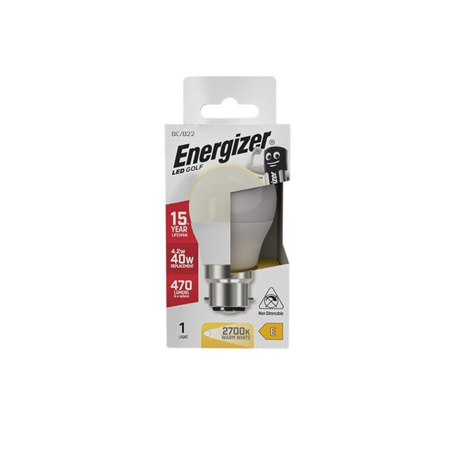 Energizer B22 LED Golf Bulb Opal 5.9W (EQ40W)