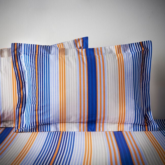 Nero Oxford Pillowcase Pair - Blue/Orange