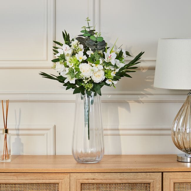 Blush & Bloom White Rose And Lily Floral Bouquet