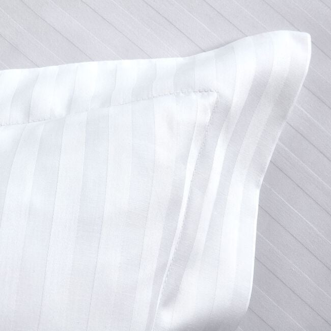 SINGLE DUVET COVER Crossabeigh Stripe 300tc White
