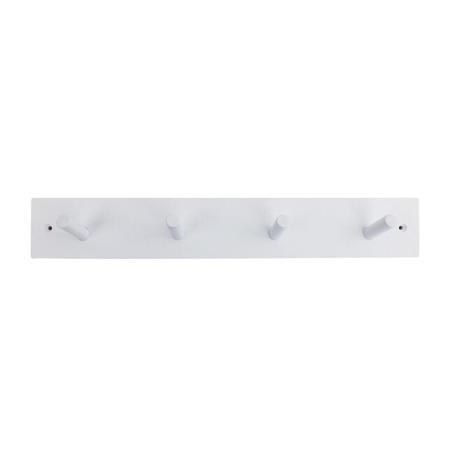 4 Hook White Wooden Board