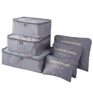 Laundry Travel Organiser Set Of 6 - Grey