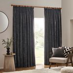 YARD PENCIL PLEAT CHENILLE CHARCOAL 90x90 Curtain