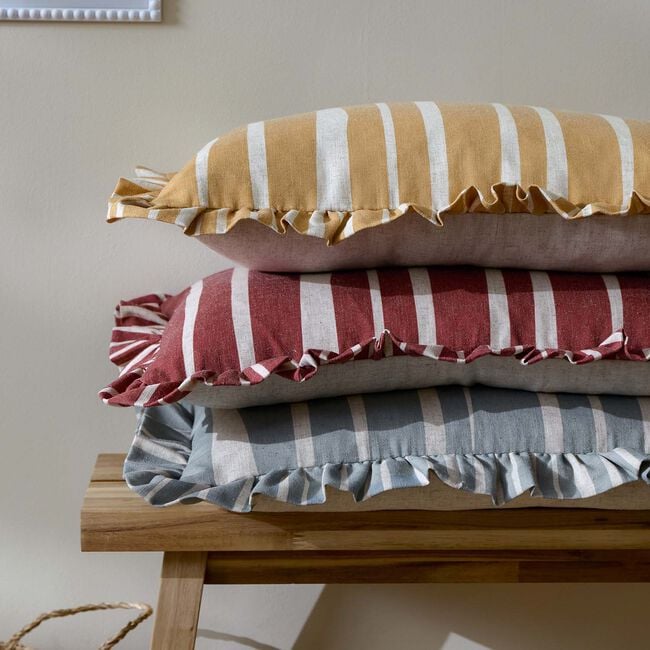 FURN CARMON STRIPE LINEN/OCHRE 40x60 Cushion