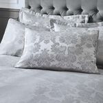 CATHERINE LANSFIELD SUPERKING DUVET COVER Damask Jacquard Silver 