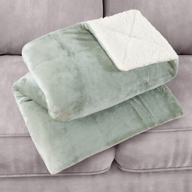 NICOLE DAY MINK SHERPA SLATE 130x170cm Throw