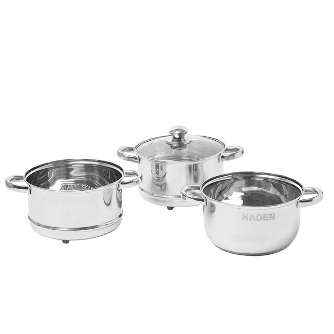 Haden 3 Tier Stainless Steel Steamer 20cm