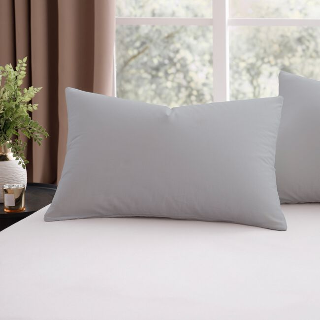 Nicole Day Percale Grey Housewife Pillowcase Pair