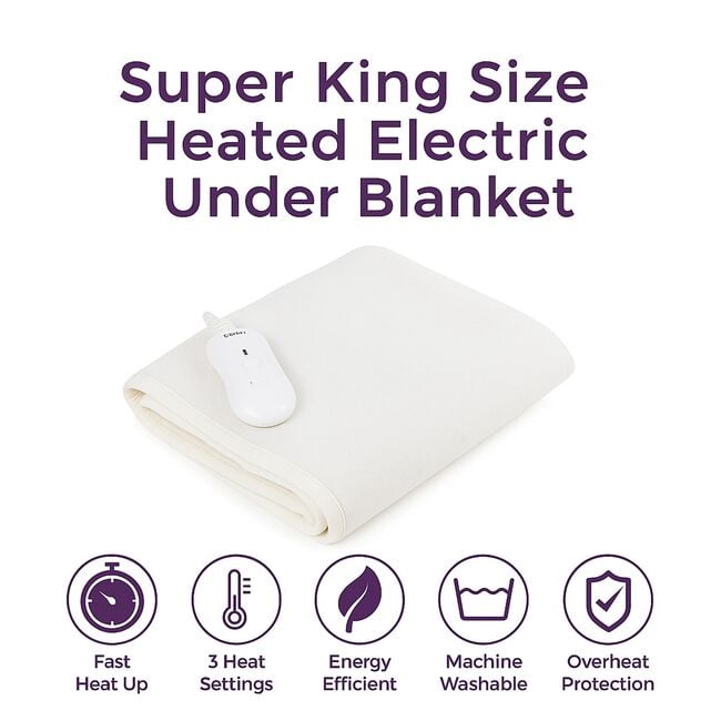 Carmen Super King Heated Underblanket
