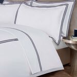 SINGLE DUVET COVER Tripoint Border Navy 500TC 