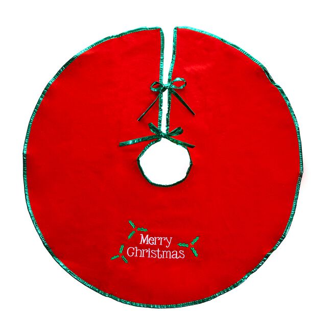 Tree Skirt with Merry Christmas Design 80cm