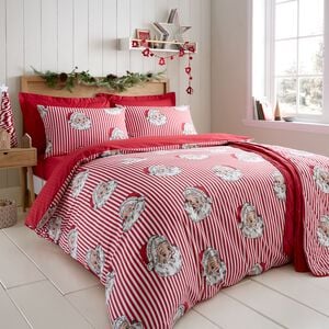 SINGLE DUVET COVER Candy Stripe Santa