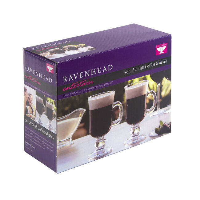 Entertain Irish Glass Coffee Cup 2 Pack