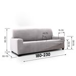 REGAL MILLS EASYSTRETCH VELVET SILVER  3 Seater Sofa Cover