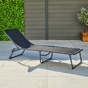 Black Folding Sun Lounger