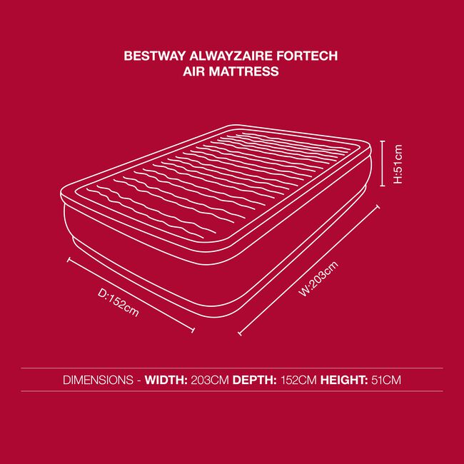 Bestway AlwayzAire Fortech Air Mattress 152x203cm