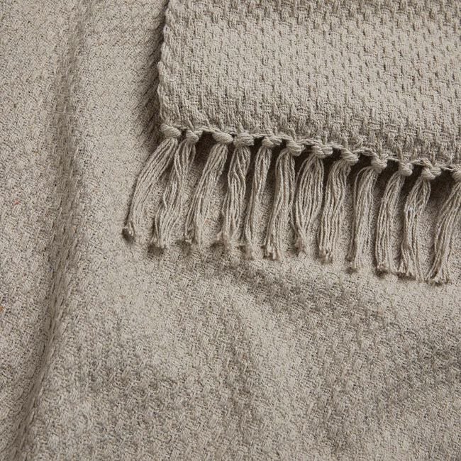 DRIFT HOME HAYDEN 100% RECYCLED COTTON NATURAL 130x180cm Throw