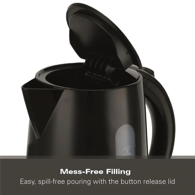 HAMILTON BEACH ESSENTIALS 1.7L BLACK Rapid Boil Kettle