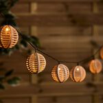 10 Natura Rattan Ball Solar String Lights