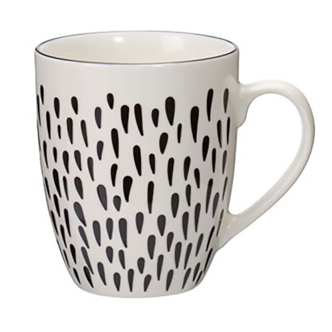 Siaki Cream & Black Printed 350ml Mug